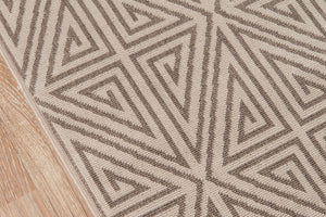 Momeni Baja BAJ-4 Machine Made Contemporary Geometric Indoor/Outdoor Area Rug Taupe 8'6" x 13' BAJA0BAJ-4TAU860D