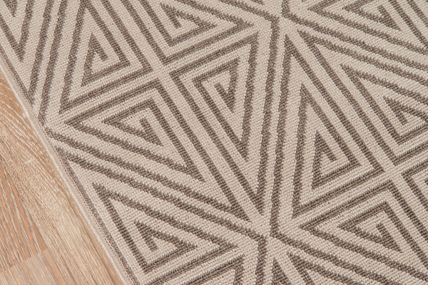 Momeni Baja BAJ-4 Machine Made Contemporary Geometric Indoor/Outdoor Area Rug Taupe 8'6" x 13' BAJA0BAJ-4TAU860D