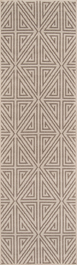 Momeni Baja BAJ-4 Machine Made Contemporary Geometric Indoor/Outdoor Area Rug Taupe 8'6" x 13' BAJA0BAJ-4TAU860D