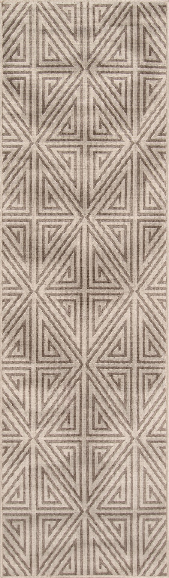 Momeni Baja BAJ-4 Machine Made Contemporary Geometric Indoor/Outdoor Area Rug Taupe 8'6" x 13' BAJA0BAJ-4TAU860D