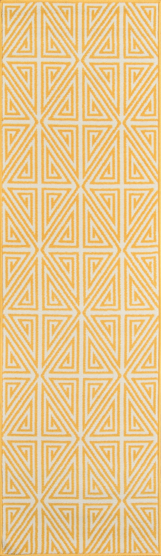 Momeni Baja BAJ-4 Machine Made Contemporary Geometric Indoor/Outdoor Area Rug Yellow 8'6" x 13' BAJA0BAJ-4YEL860D