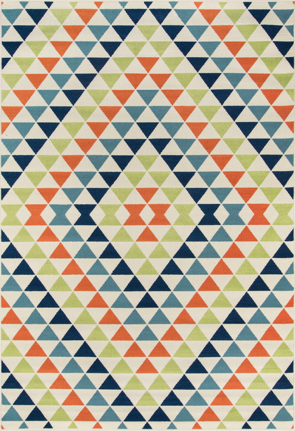 Momeni Baja BAJ-5 Machine Made Contemporary Geometric, Diamond Indoor/Outdoor Area Rug Multi 8'6" x 13' BAJA0BAJ-5MTI860D