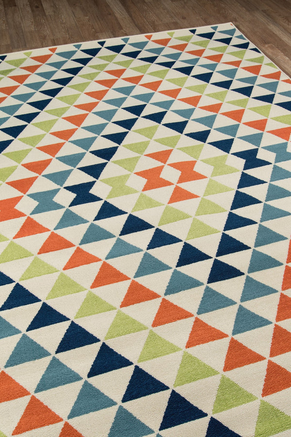 Momeni Baja BAJ-5 Machine Made Contemporary Geometric, Diamond Indoor/Outdoor Area Rug Multi 8'6" x 13' BAJA0BAJ-5MTI860D