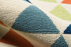 Momeni Baja BAJ-5 Machine Made Contemporary Geometric, Diamond Indoor/Outdoor Area Rug Multi 8'6" x 13' BAJA0BAJ-5MTI860D