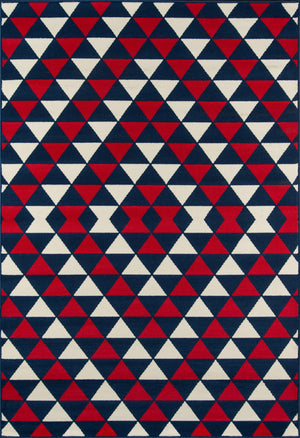 Momeni Baja BAJ-5 Machine Made Contemporary Geometric, Diamond Indoor/Outdoor Area Rug Red 8'6" x 13' BAJA0BAJ-5RED860D