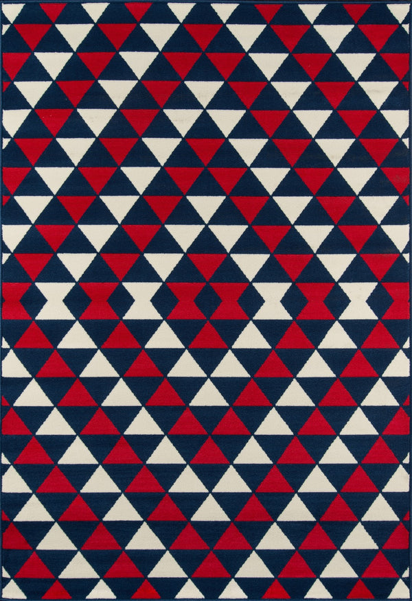 Momeni Baja BAJ-5 Machine Made Contemporary Geometric, Diamond Indoor/Outdoor Area Rug Red 8'6" x 13' BAJA0BAJ-5RED860D