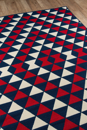 Momeni Baja BAJ-5 Machine Made Contemporary Geometric, Diamond Indoor/Outdoor Area Rug Red 8'6" x 13' BAJA0BAJ-5RED860D