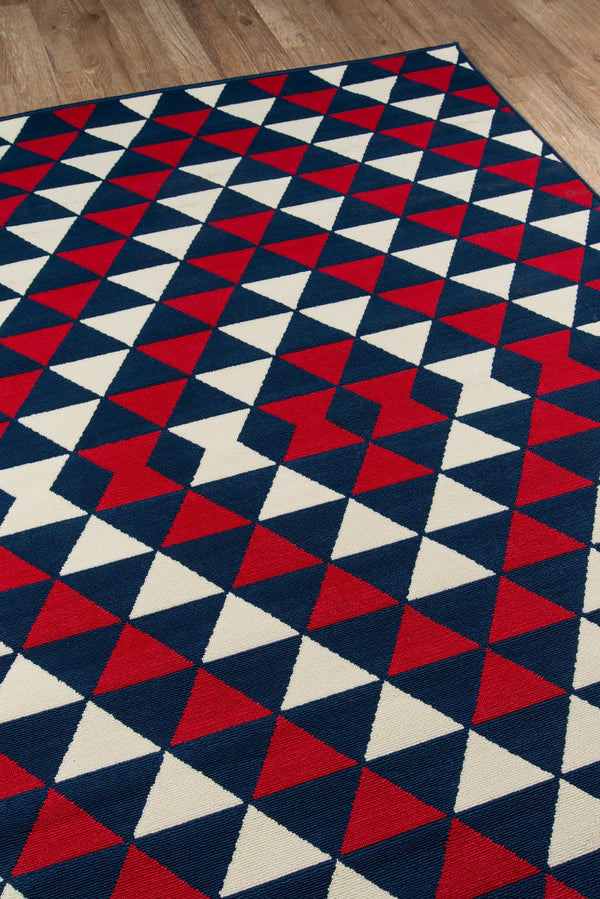 Momeni Baja BAJ-5 Machine Made Contemporary Geometric, Diamond Indoor/Outdoor Area Rug Red 8'6" x 13' BAJA0BAJ-5RED860D