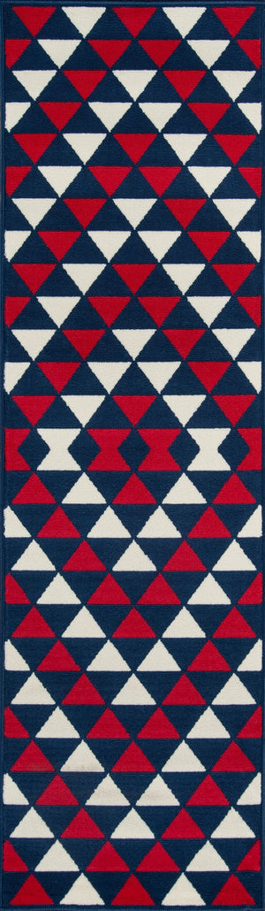 Momeni Baja BAJ-5 Machine Made Contemporary Geometric, Diamond Indoor/Outdoor Area Rug Red 8'6" x 13' BAJA0BAJ-5RED860D