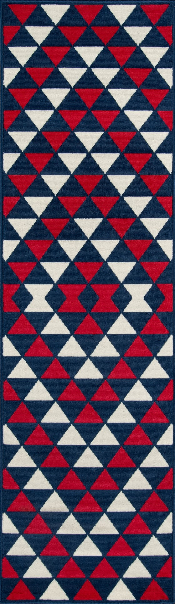 Momeni Baja BAJ-5 Machine Made Contemporary Geometric, Diamond Indoor/Outdoor Area Rug Red 8'6" x 13' BAJA0BAJ-5RED860D