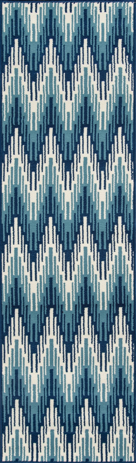 Momeni Baja BAJ-6 Machine Made Contemporary Zig Zag Indoor/Outdoor Area Rug Blue 8'6" x 13' BAJA0BAJ-6BLU860D