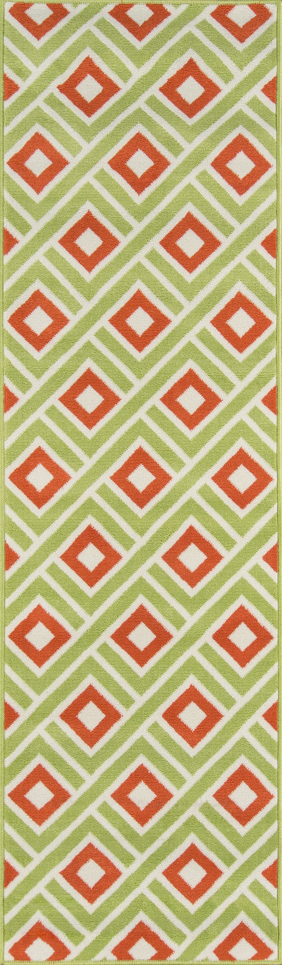 Momeni Baja BAJ-7 Machine Made Contemporary Geometric Indoor/Outdoor Area Rug Green 8'6" x 13' BAJA0BAJ-7GRN860D