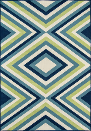 Momeni Baja BAJ-8 Machine Made Contemporary Geometric, Diamond Indoor/Outdoor Area Rug Multi 8'6" x 13' BAJA0BAJ-8MTI860D