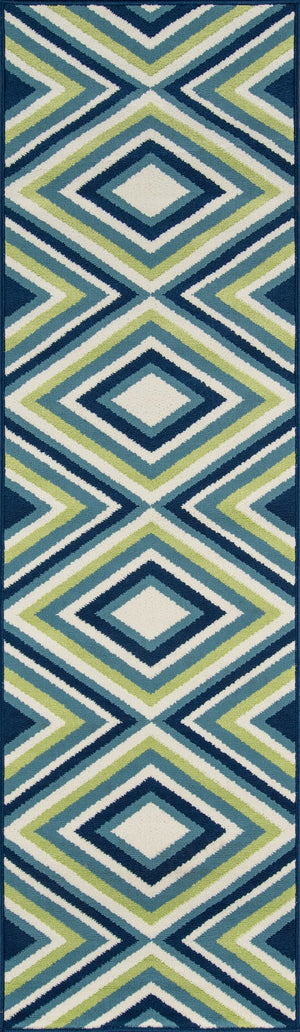 Momeni Baja BAJ-8 Machine Made Contemporary Geometric, Diamond Indoor/Outdoor Area Rug Multi 8'6" x 13' BAJA0BAJ-8MTI860D