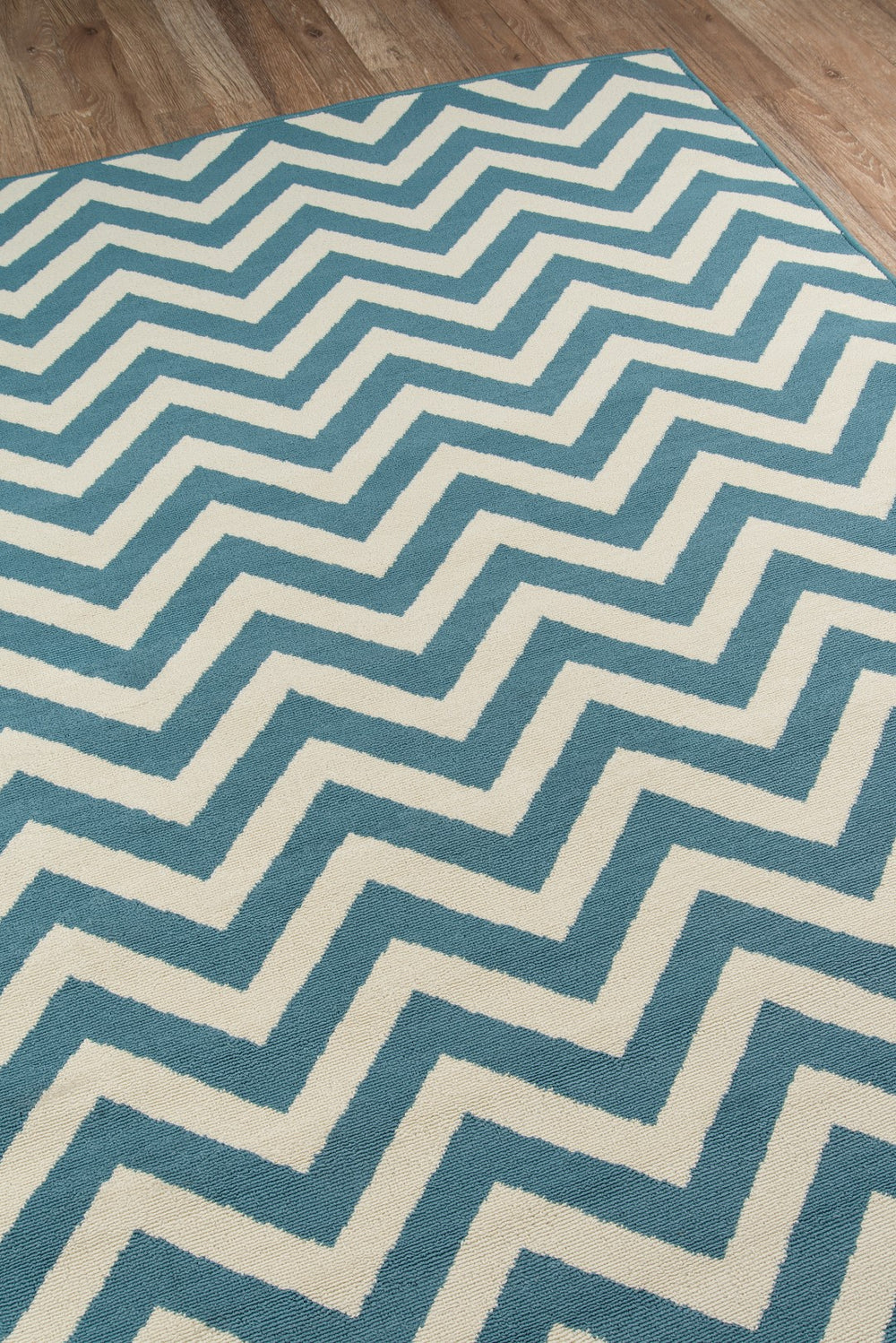 Momeni Baja BAJ-9 Machine Made Contemporary Chevron Indoor/Outdoor Area Rug Blue 8'6" x 13' BAJA0BAJ-9BLU860D
