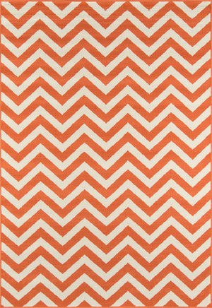 Momeni Baja BAJ-9 Machine Made Contemporary Chevron Indoor/Outdoor Area Rug Orange 8'6" x 13' BAJA0BAJ-9ORG860D
