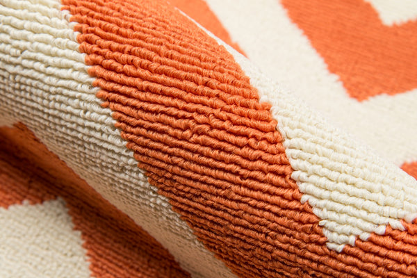 Momeni Baja BAJ-9 Machine Made Contemporary Chevron Indoor/Outdoor Area Rug Orange 8'6" x 13' BAJA0BAJ-9ORG860D
