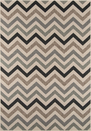 Momeni Baja BAJ-9 Machine Made Contemporary Chevron Indoor/Outdoor Area Rug Sage 8'6" x 13' BAJA0BAJ-9SAG860D