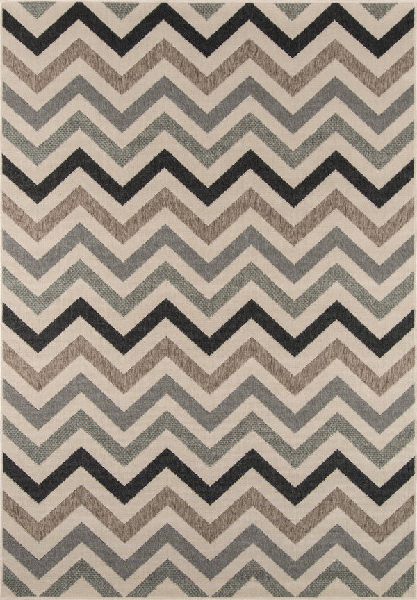 Momeni Baja BAJ-9 Machine Made Contemporary Chevron Indoor/Outdoor Area Rug Sage 8'6" x 13' BAJA0BAJ-9SAG860D
