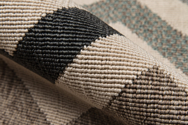 Momeni Baja BAJ-9 Machine Made Contemporary Chevron Indoor/Outdoor Area Rug Sage 8'6" x 13' BAJA0BAJ-9SAG860D