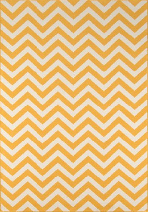 Momeni Baja BAJ-9 Machine Made Contemporary Chevron Indoor/Outdoor Area Rug Yellow 8'6" x 13' BAJA0BAJ-9YEL860D