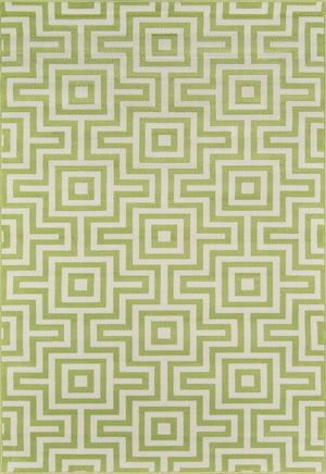 Momeni Baja BAJ10 Machine Made Contemporary Geometric Indoor/Outdoor Area Rug Green 8'6" x 13' BAJA0BAJ10GRN860D