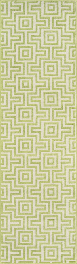 Momeni Baja BAJ10 Machine Made Contemporary Geometric Indoor/Outdoor Area Rug Green 8'6" x 13' BAJA0BAJ10GRN860D