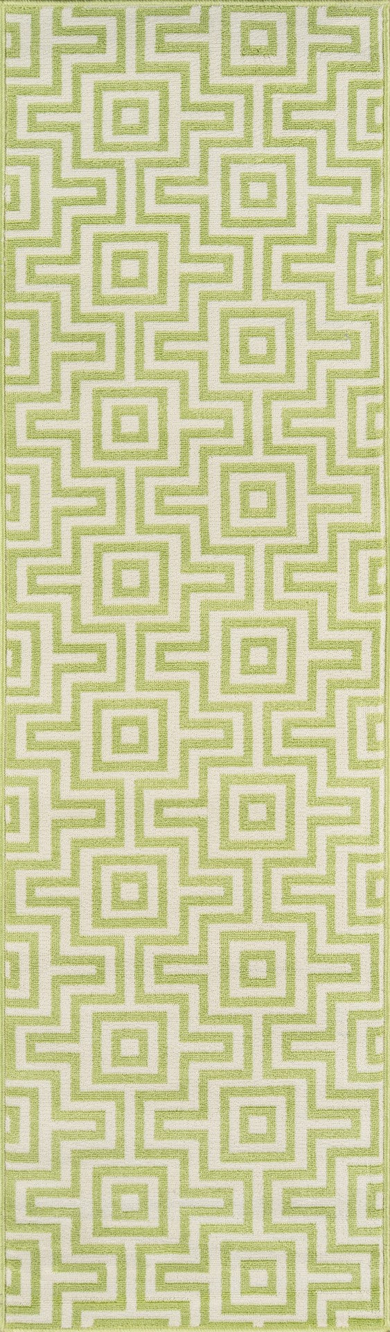 Momeni Baja BAJ10 Machine Made Contemporary Geometric Indoor/Outdoor Area Rug Green 8'6" x 13' BAJA0BAJ10GRN860D