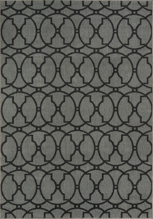 Momeni Baja BAJ11 Machine Made Contemporary Geometric Indoor/Outdoor Area Rug Charcoal 8'6" x 13' BAJA0BAJ11CHR860D