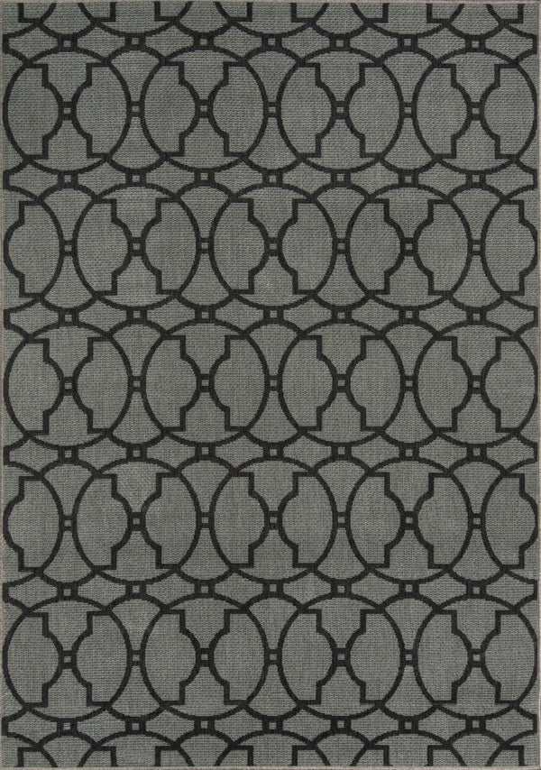 Momeni Baja BAJ11 Machine Made Contemporary Geometric Indoor/Outdoor Area Rug Charcoal 8'6" x 13' BAJA0BAJ11CHR860D