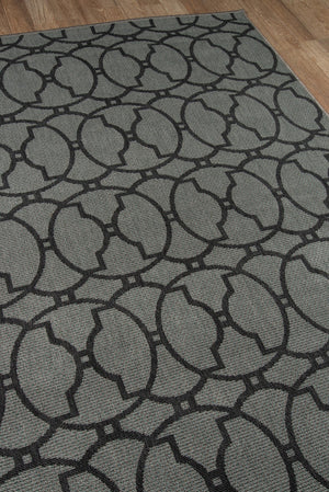 Momeni Baja BAJ11 Machine Made Contemporary Geometric Indoor/Outdoor Area Rug Charcoal 8'6" x 13' BAJA0BAJ11CHR860D