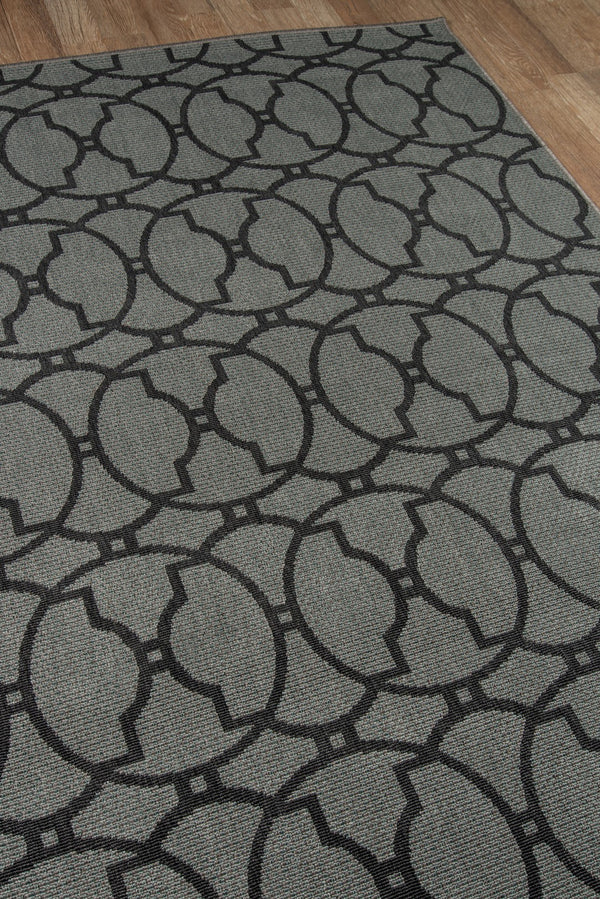 Momeni Baja BAJ11 Machine Made Contemporary Geometric Indoor/Outdoor Area Rug Charcoal 8'6" x 13' BAJA0BAJ11CHR860D