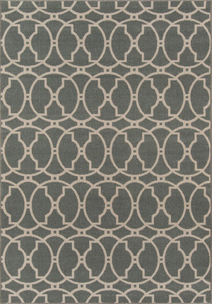 Momeni Baja BAJ11 Machine Made Contemporary Geometric Indoor/Outdoor Area Rug Grey 8'6" x 13' BAJA0BAJ11GRY860D