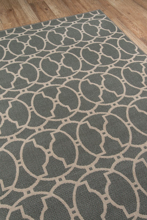 Momeni Baja BAJ11 Machine Made Contemporary Geometric Indoor/Outdoor Area Rug Grey 8'6" x 13' BAJA0BAJ11GRY860D