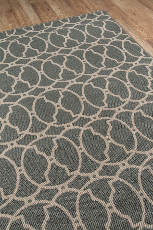 Momeni Baja BAJ11 Machine Made Contemporary Geometric Indoor/Outdoor Area Rug Grey 8'6" x 13' BAJA0BAJ11GRY860D