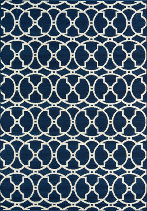 Momeni Baja BAJ11 Machine Made Contemporary Geometric Indoor/Outdoor Area Rug Navy 8'6" x 13' BAJA0BAJ11NVY860D