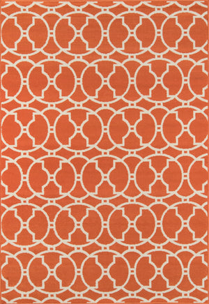Momeni Baja BAJ11 Machine Made Contemporary Geometric Indoor/Outdoor Area Rug Orange 8'6" x 13' BAJA0BAJ11ORG860D