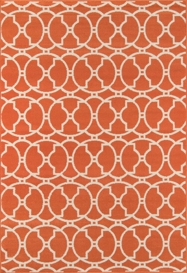 Momeni Baja BAJ11 Machine Made Contemporary Geometric Indoor/Outdoor Area Rug Orange 8'6" x 13' BAJA0BAJ11ORG860D