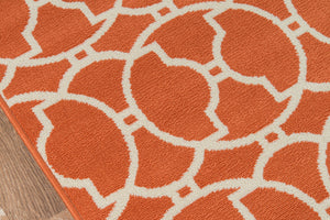 Momeni Baja BAJ11 Machine Made Contemporary Geometric Indoor/Outdoor Area Rug Orange 8'6" x 13' BAJA0BAJ11ORG860D