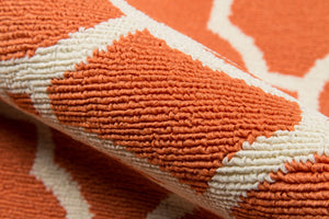 Momeni Baja BAJ11 Machine Made Contemporary Geometric Indoor/Outdoor Area Rug Orange 8'6" x 13' BAJA0BAJ11ORG860D