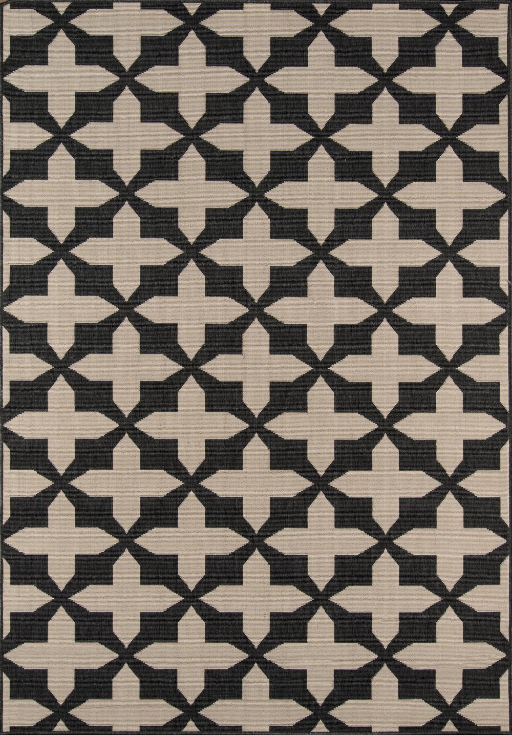 Momeni Baja BAJ12 Machine Made Contemporary Geometric Indoor/Outdoor Area Rug Charcoal 8'6" x 13' BAJA0BAJ12CHR860D