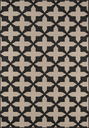 Momeni Baja BAJ12 Machine Made Contemporary Geometric Indoor/Outdoor Area Rug Charcoal 8'6" x 13' BAJA0BAJ12CHR860D