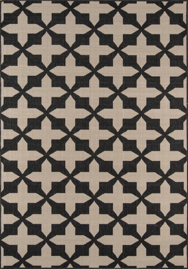 Momeni Baja BAJ12 Machine Made Contemporary Geometric Indoor/Outdoor Area Rug Charcoal 8'6" x 13' BAJA0BAJ12CHR860D
