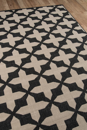 Momeni Baja BAJ12 Machine Made Contemporary Geometric Indoor/Outdoor Area Rug Charcoal 8'6" x 13' BAJA0BAJ12CHR860D