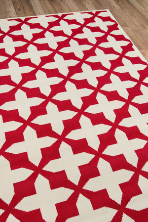 Momeni Baja BAJ12 Machine Made Contemporary Geometric Indoor/Outdoor Area Rug Red 8'6" x 13' BAJA0BAJ12RED860D