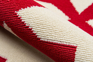 Momeni Baja BAJ12 Machine Made Contemporary Geometric Indoor/Outdoor Area Rug Red 8'6" x 13' BAJA0BAJ12RED860D