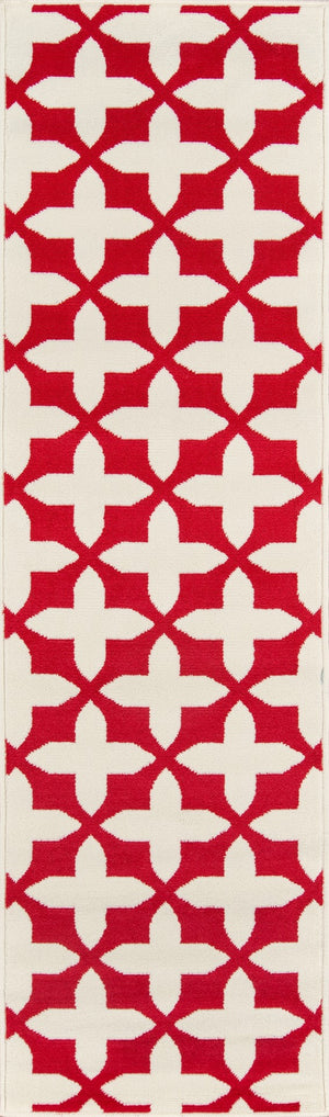 Momeni Baja BAJ12 Machine Made Contemporary Geometric Indoor/Outdoor Area Rug Red 8'6" x 13' BAJA0BAJ12RED860D