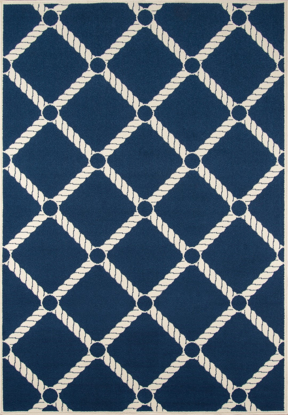 Momeni Baja BAJ15 Machine Made Contemporary Geometric Indoor/Outdoor Area Rug Navy 8'6" x 13' BAJA0BAJ15NVY860D