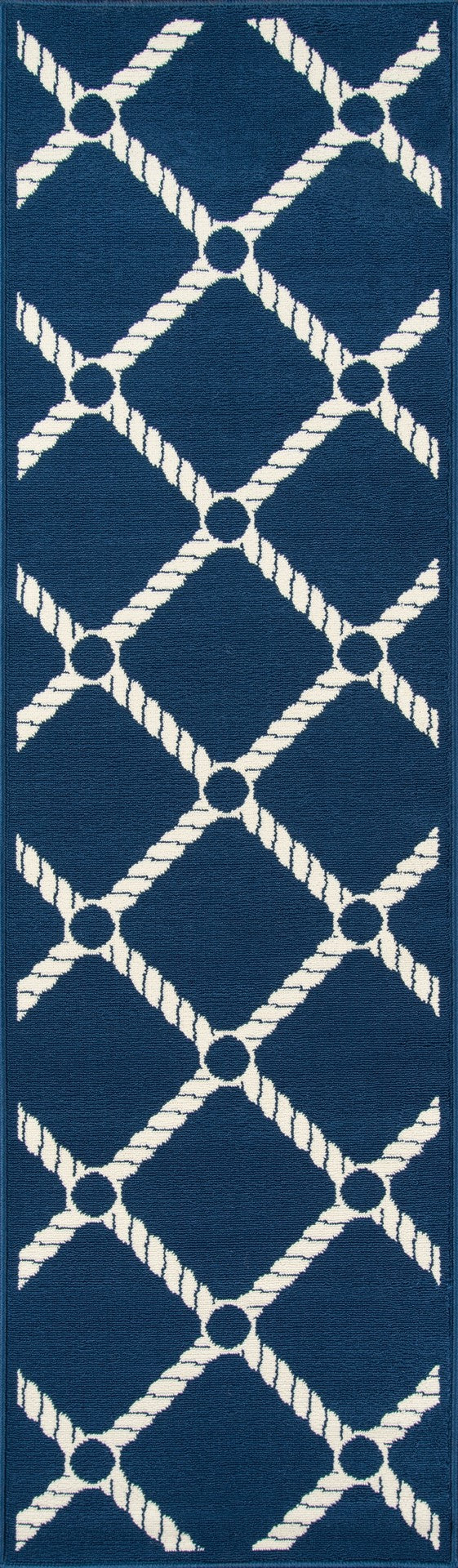 Momeni Baja BAJ15 Machine Made Contemporary Geometric Indoor/Outdoor Area Rug Navy 8'6" x 13' BAJA0BAJ15NVY860D