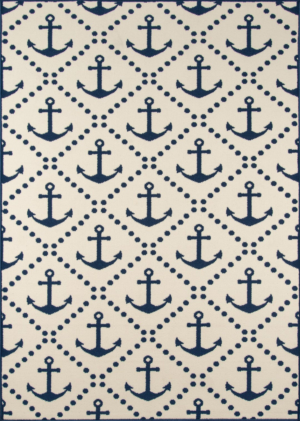 Momeni Baja BAJ16 Machine Made Contemporary Geometric, Anchor Indoor/Outdoor Area Rug Ivory 8'6" x 13' BAJA0BAJ16IVY860D